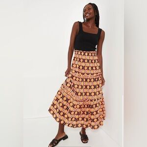 Tuckernuck Beach Honeycomb Bloom Prado Orange Patterned Skirt Size XS